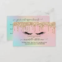 Glitter Gold  Eyelash Extension Appointment Business Card