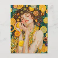 Sweet Lemon Dreams Klimt Style AI  Postcard