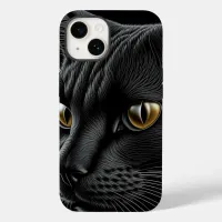 AI Black Cat with Yellow Eyes Case-Mate iPhone 14 Case