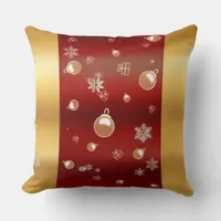 Christmas enchantment red and gold throw pillow