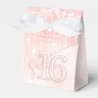 String Lights & Balloons Sweet 16 Rose Gold ID473 Favor Boxes