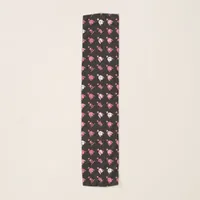 Jockey Horse Rider Pink Equestrian Patterned Scarf