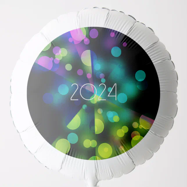 2024 new year with multicolor bubbles balloon
