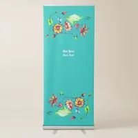 Exotic Art Deco Beautiful Watercolor Flowers Retractable Banner