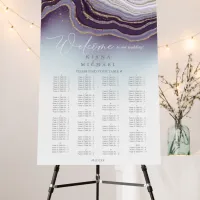 Crystal Agate Wedding Seating Chart Amethyst ID825 Foam Board