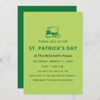 Simple Elegant Shamrock St Patricks Day Invitation