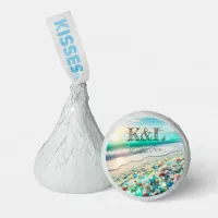 Beautiful Ocean Waves and Sea Glass Personalized Hershey&#174;'s Kisses&#174;