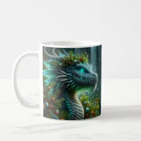 Magical Turquoise Christmas Dragon Coffee Mug