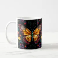 Twilight Symphony: Butterfly in a Cosmic Garden Coffee Mug