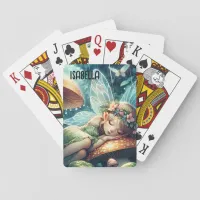 Ethereal Fairy Sleeping on a Mushroom Personalized Poker Cards