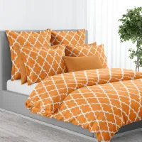 Orange Quatrefoil Pattern Duvet Cover