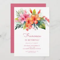 Tropical Flower Retirement Party Invitation