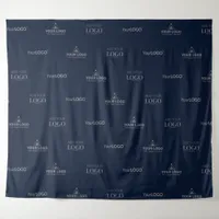 Navy Blue Three Logo Horizontal Corporate Backdrop