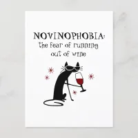 NOVINOPHOBIA Running Out of Wine Quote Postcard