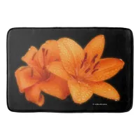 Rain-Kissed Orange Asiatic Tiger Lilies Bath Mat