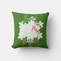 Hey Holiday Polar Bear Throw Pillow