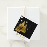 Christmas Trees and Snowflakes Gold ID863 Favor Tags