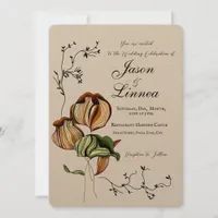 Rustic Boho Linear Vintage Minimalism Invitation