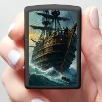 Pirate Ship In The Galleon's Crest Zippo Lighter