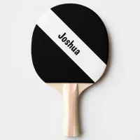 Preppy Chic White and Black Personalized Name Ping Pong Paddle