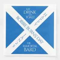 Eat Drink and Toast Robbie Burns Scottish Flag Paper Dinner Napkins