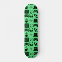 Black and White Gaming Themed Skateboard