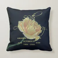 50th Golden Wedding Anniversary Rose Throw Pillow