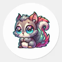 Adorable Cute Squirrel  Classic Round Sticker