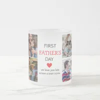 Simple First Father's Day Picture Collage | Daddy  Frosted Glass Coffee Mug