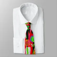 Red Green Purple Butterflies Neck Tie