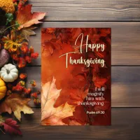 Dark Vines Bible Psalm 69:30 Happy Thanksgiving Card