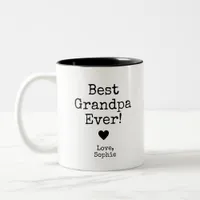 Best Grandpa Ever with Picture | Custom Text Coffe Two-Tone Coffee Mug