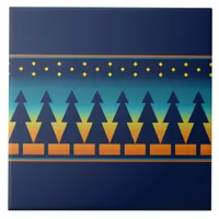 Southwest Sunset Pines Blue Ceramic Tile