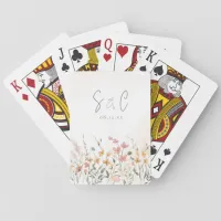 Sunny Wildflower Wedding Border ID1023 Poker Cards