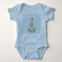 Hand drawn Mushroom castle Baby Bodysuit