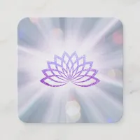 *~* Lavender Lotus Rays Reiki Energy Healing Square Business Card