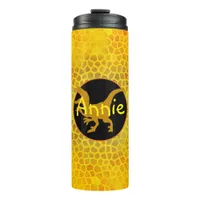 Personalized Yellow Dinosaur Hide Thermal Tumbler