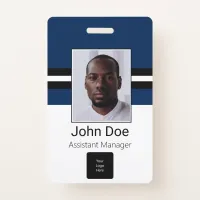 Custom Employee Name, Photo, Bar Code, Logo Badge