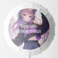 Pretty Anime Girl Personalized Birthday Balloon