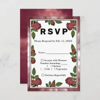 Red Roses Frame Image Red Clouds Wed RSVP & Menu