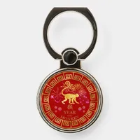 Chinese Zodiac Monkey Red/Gold ID542 Phone Ring Stand