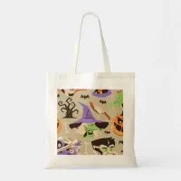 Halloween vintage pattern tote bag