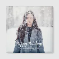 Happy Holidays Customizable Christmas Magnet