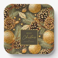 Earth Tones Christmas Pattern#29 ID1009 Paper Plates