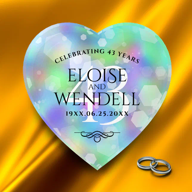 Elegant 43rd Opal Wedding Anniversary Celebration Paperweight