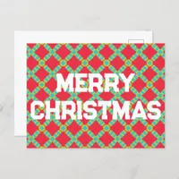 Geometric Christmas Pattern - Holiday Postcard