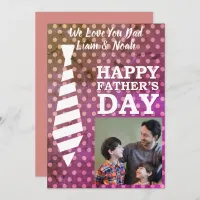 Instagram Photo Tie Dots Modern Fathers Day Card