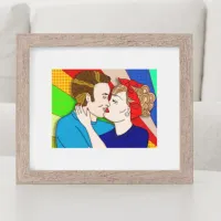 Retro Couple Kissing Pop Art Style Poster