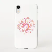 Pink and Orange Cute Unicorn  iPhone XR Case