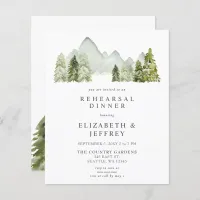 Budget Mountains Pine Rehearsal Dinner Invitation